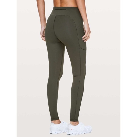 Lululemon Speed Up Tight Full-On Luxtreme 28" Dark Olive Running Leggings Size 4 - Picture 2 of 13